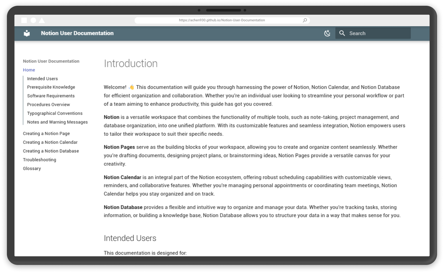 Notion User Documentation